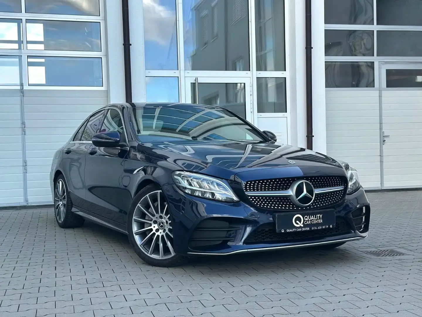 Mercedes-Benz C 300 d AMG *1H*DISTR+*KAME*SHD*SPUR*TOT*APPLE* Bleu - 1