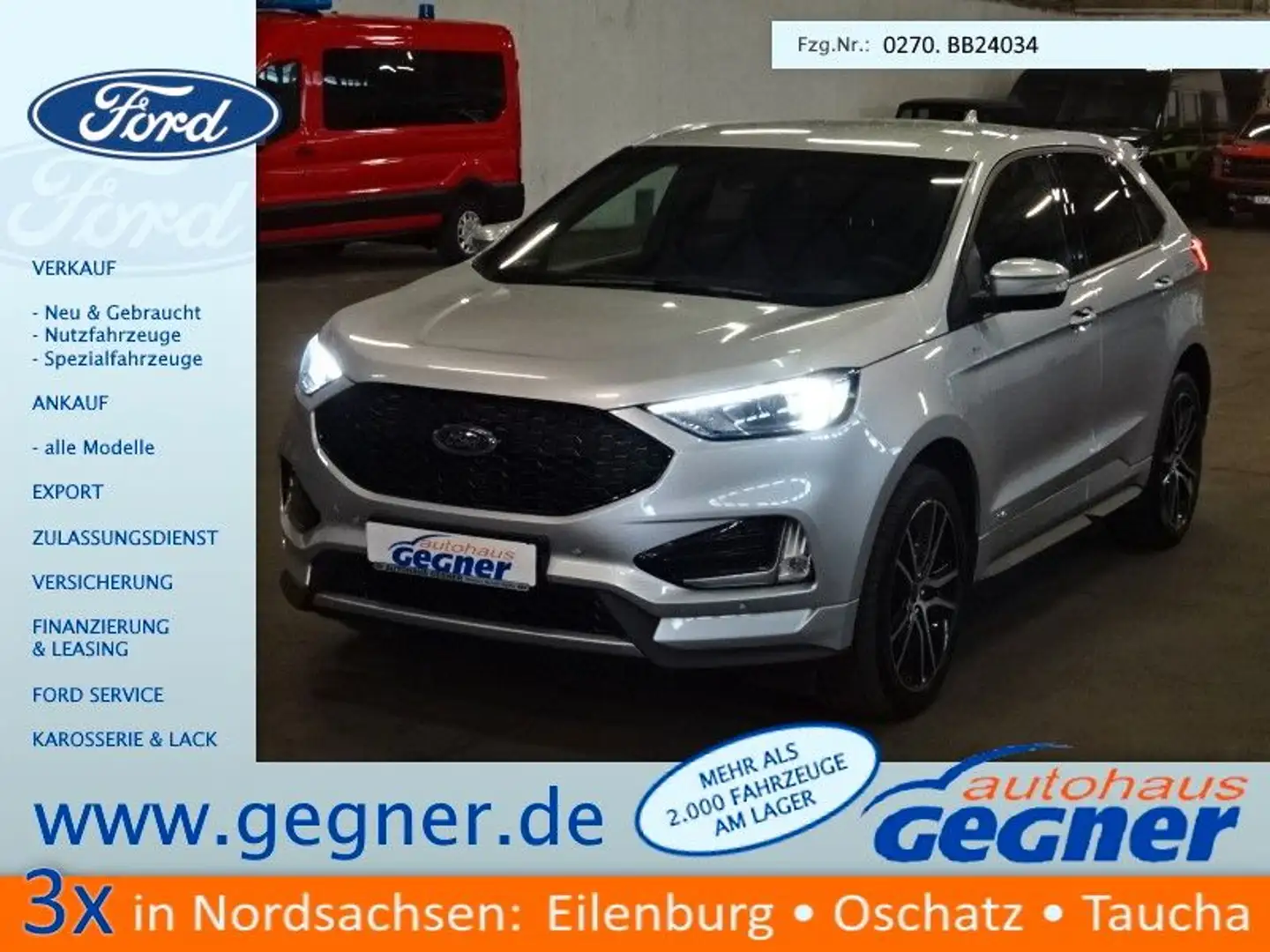 Ford Edge 2.0 EcoBlue Bi-Turbo 4x4 Aut. ST-LINE Silber - 1