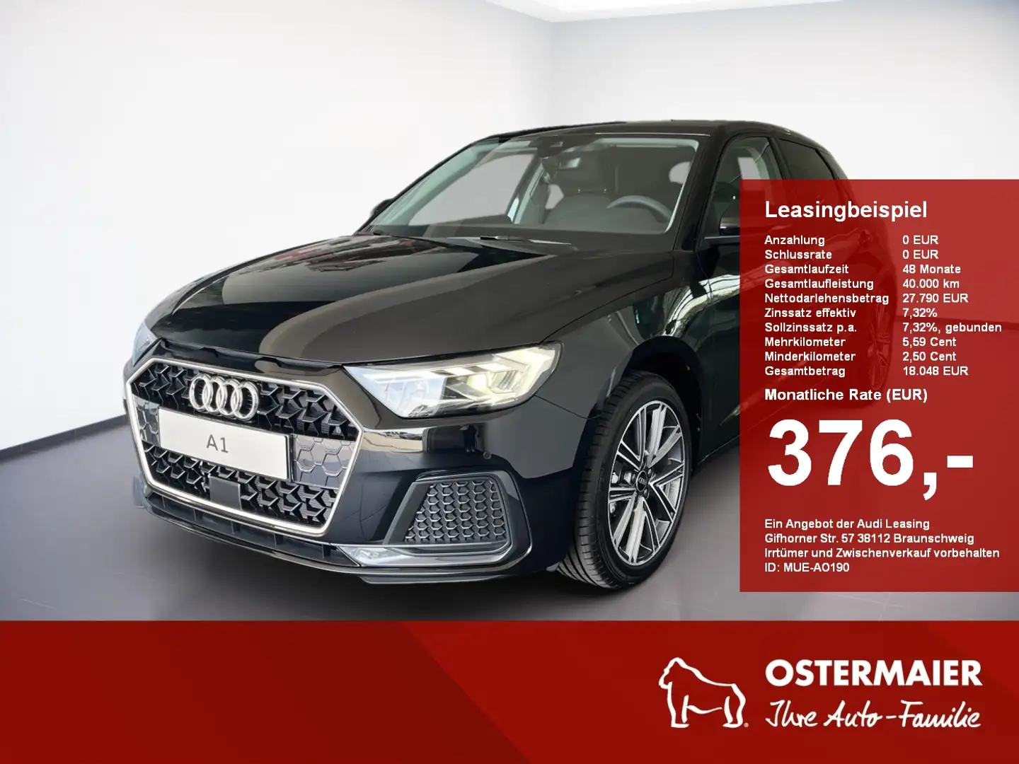 Audi A1 Sportback Advanced 30TFSI S tronic 116PS 5J-GARANT Schwarz - 1