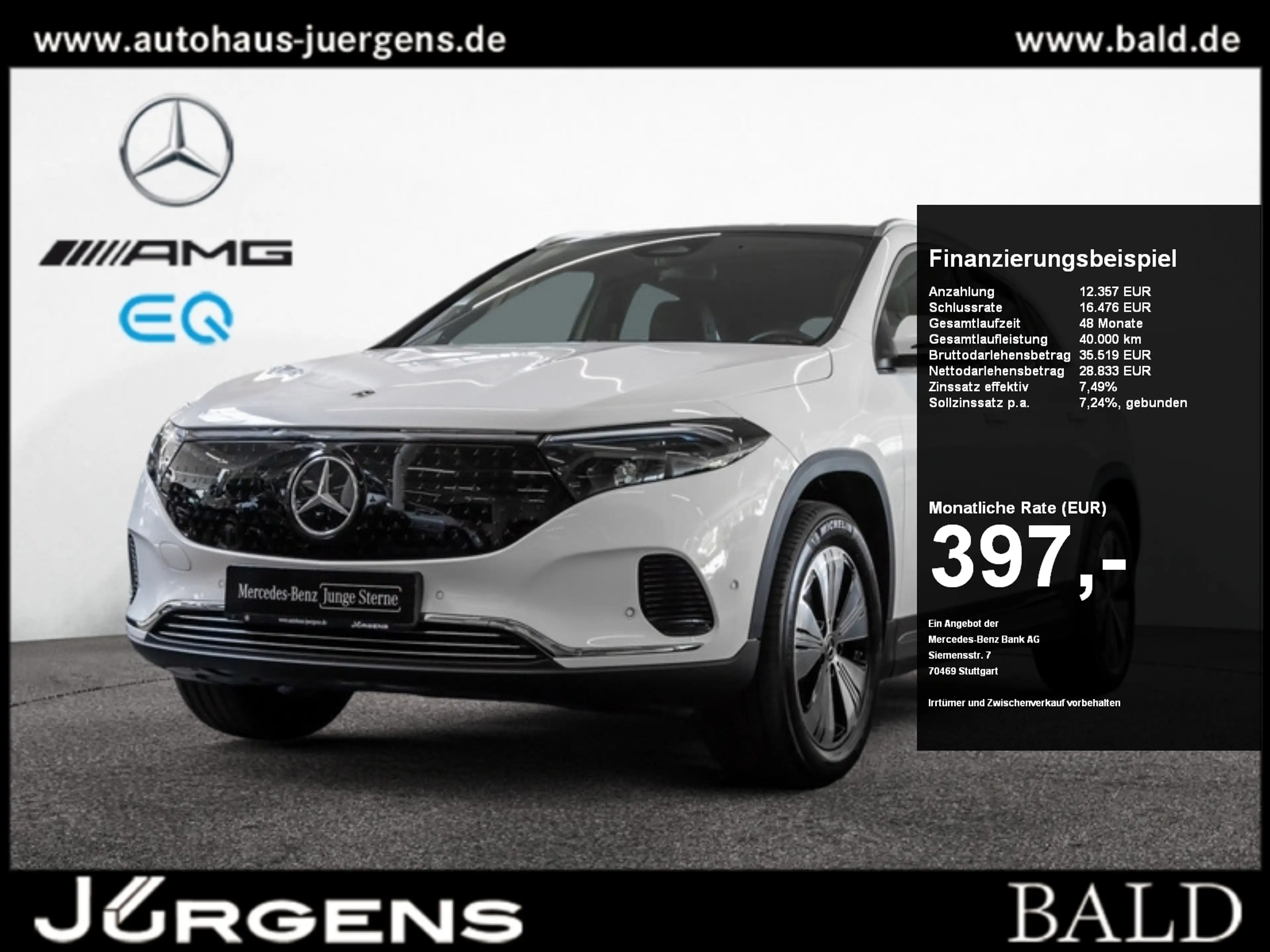 Mercedes-Benz EQA 350 4MATIC Pano+Progressive+Ambiente+AHK+Cam