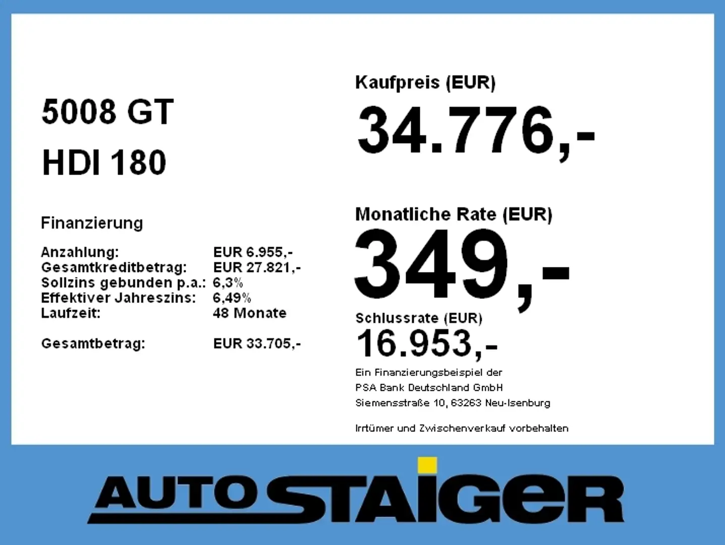 Peugeot 5008 GT HDI 180 ACC+LED+Navi+Pano+SD+SHZ+2xKlima Blanc - 2