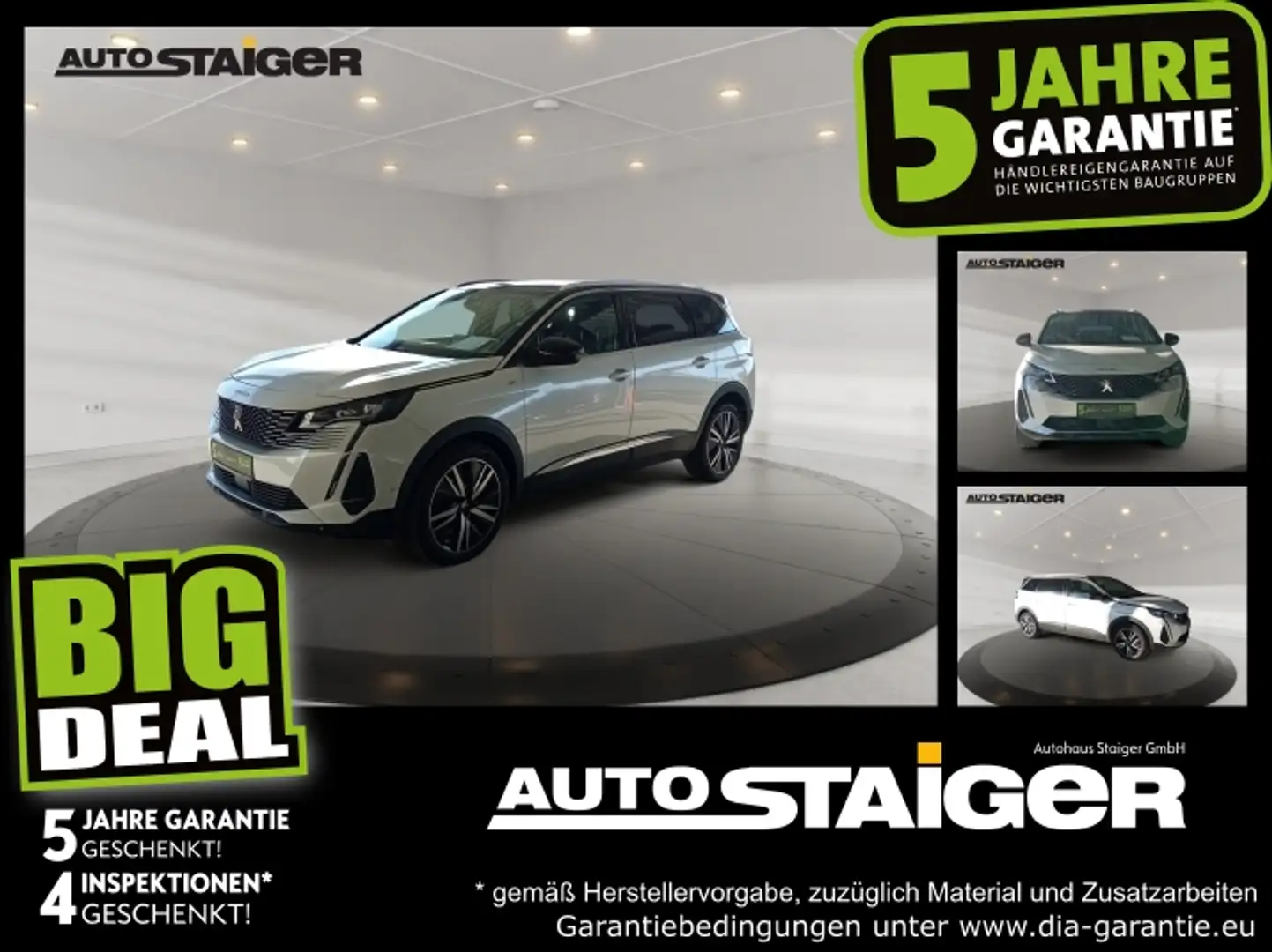 Peugeot 5008 GT HDI 180 ACC+LED+Navi+Pano+SD+SHZ+2xKlima Blanc - 1