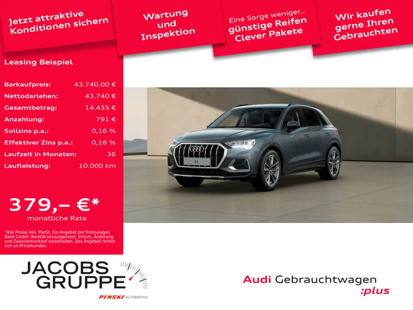 Audi Q3 35 TFSI AHK/LED/NAVI/KEYLESS/Kamera advanced Grau - 1