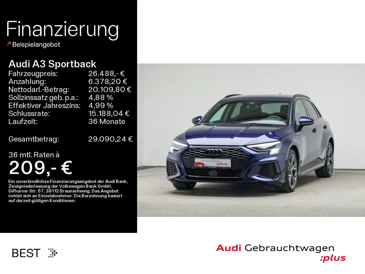 Audi A3 40 TFSIe S line HUD*Assist*Matrix Albastru - 1