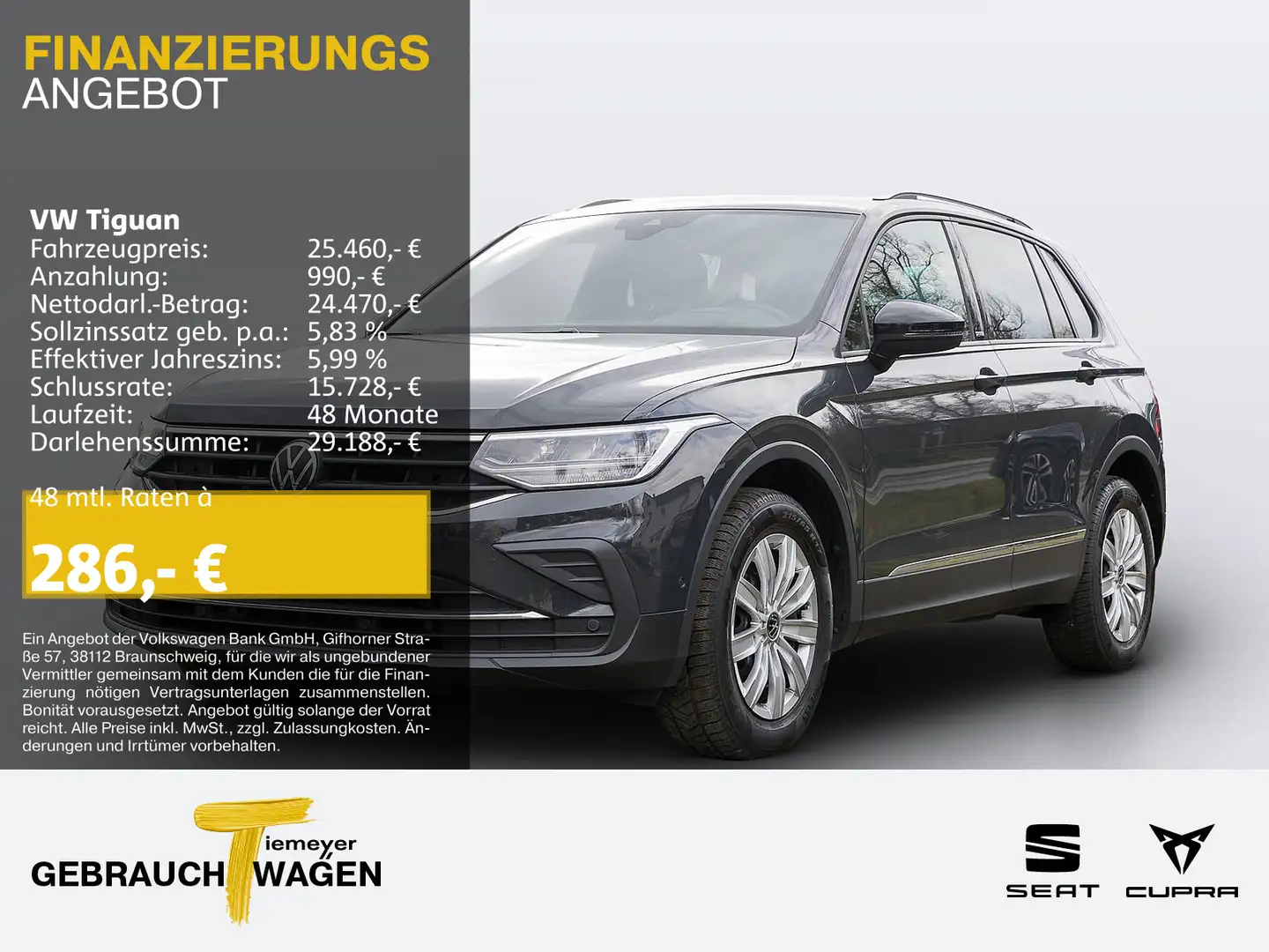 Volkswagen Tiguan 1.5 TSI DSG ACTIVE+ ASSIST+ HuD AHK Grau - 1