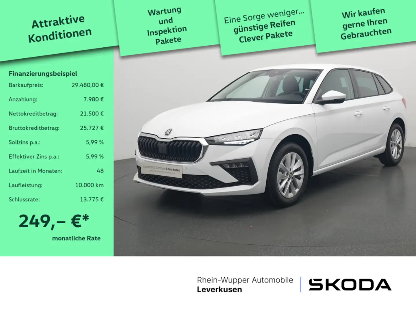 Skoda Scala TSI Selection KAM LED VIRT SHZ PDC KLIM Weiß - 1