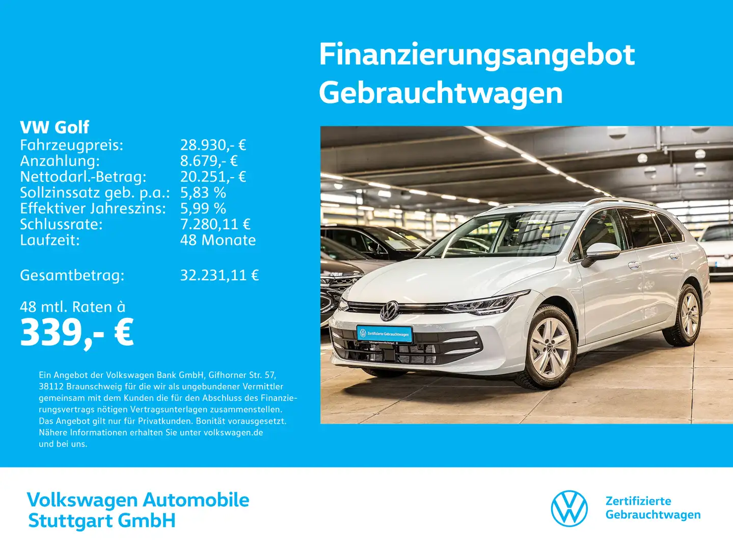 Volkswagen Golf Variant Golf 8 Variant 1.5 TSI Life DSG Navi AHK Blau - 1