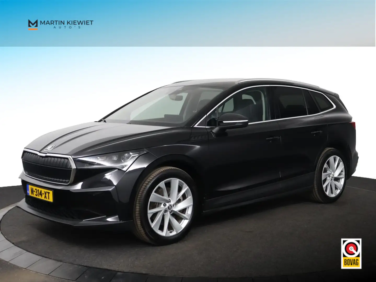 Skoda Enyaq iV 80 Founders Edition Black|Leer|SOH 93%|Camera|S Zwart - 1