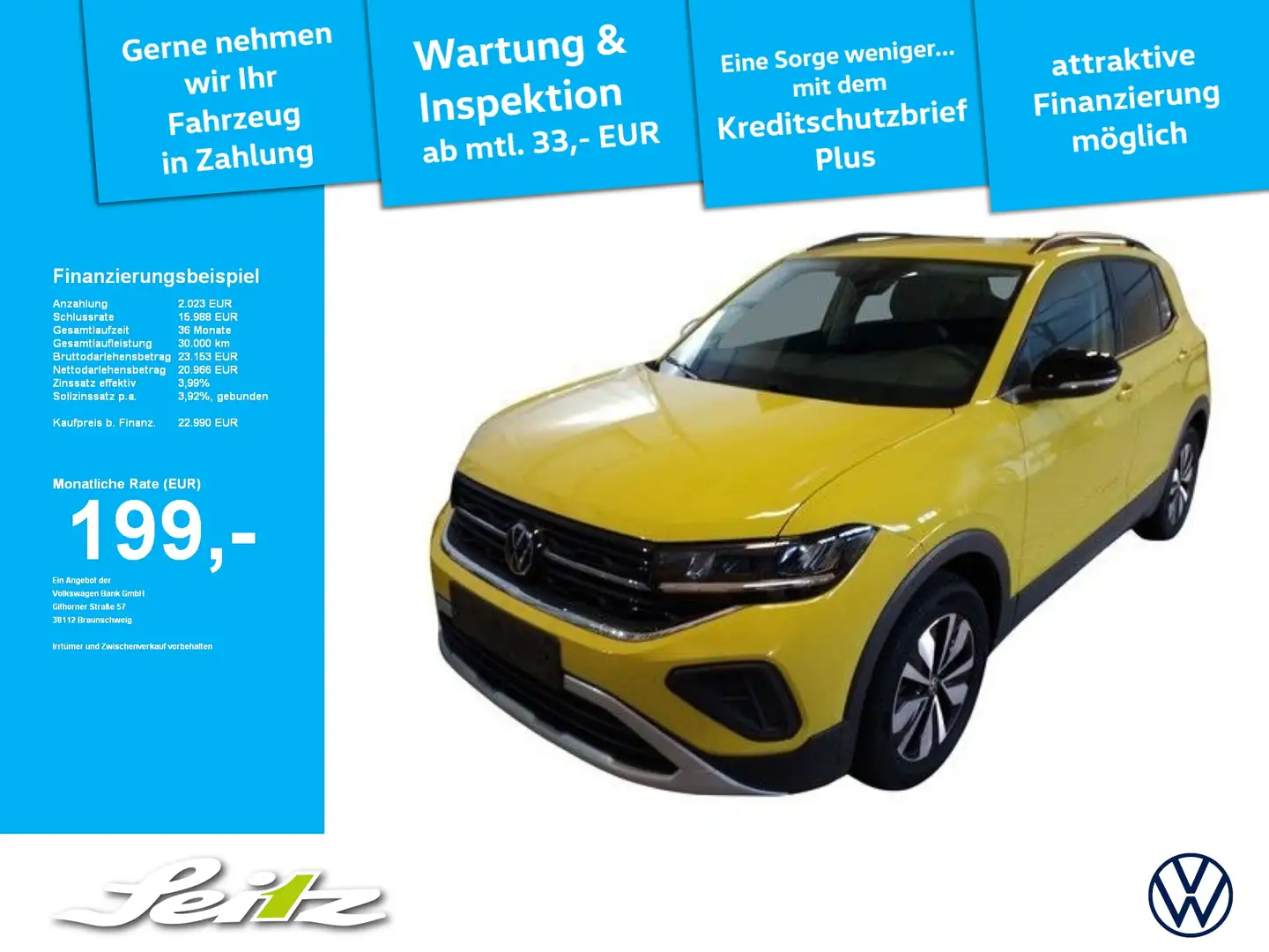 Volkswagen T-Cross 1.0 TSI Goal *LED*NAVI*PARKSENSOR* Gelb - 1