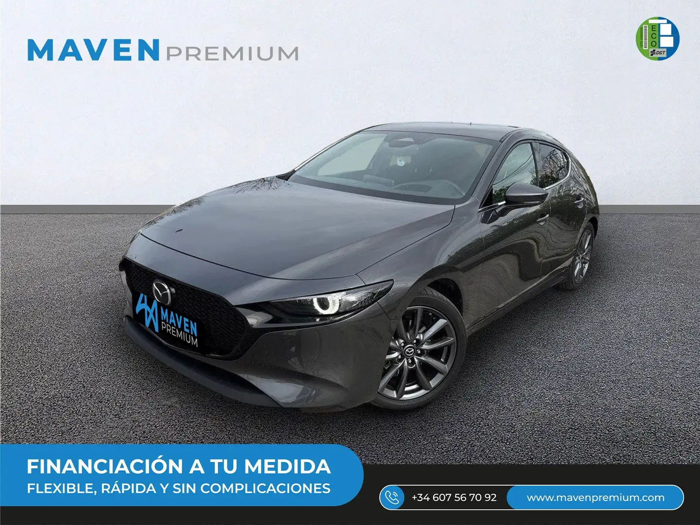 Mazda 3 Sedán 2.0 e-Skyactiv-G Exclusive-line 90kW Grijs - 1