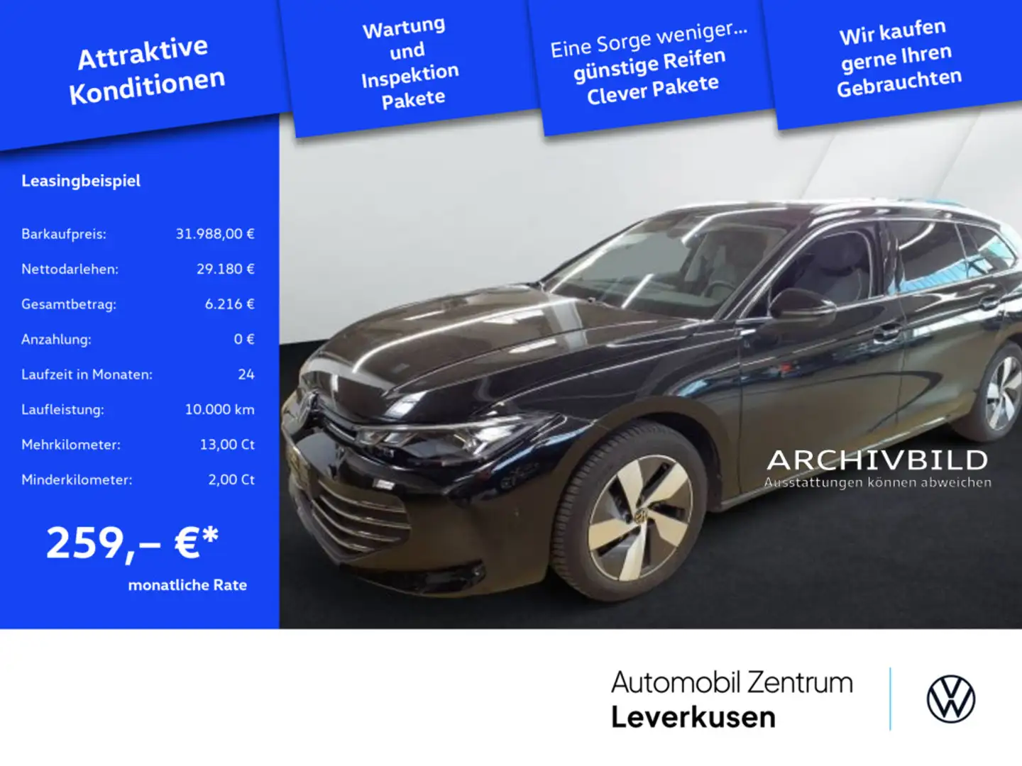 Volkswagen Passat Business 360° LED AHK NAVI KAM SHZ PDC Schwarz - 1