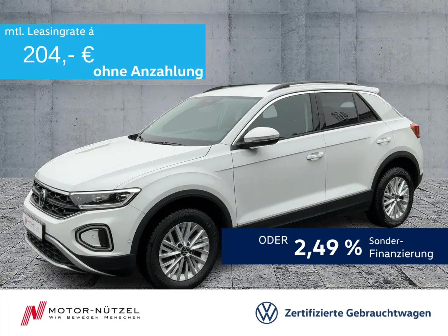 Volkswagen T-Roc 1.0 TSI LIFE LEDplus+NAVI+SHZ+DAB+2xPDC+VC Weiß - 1
