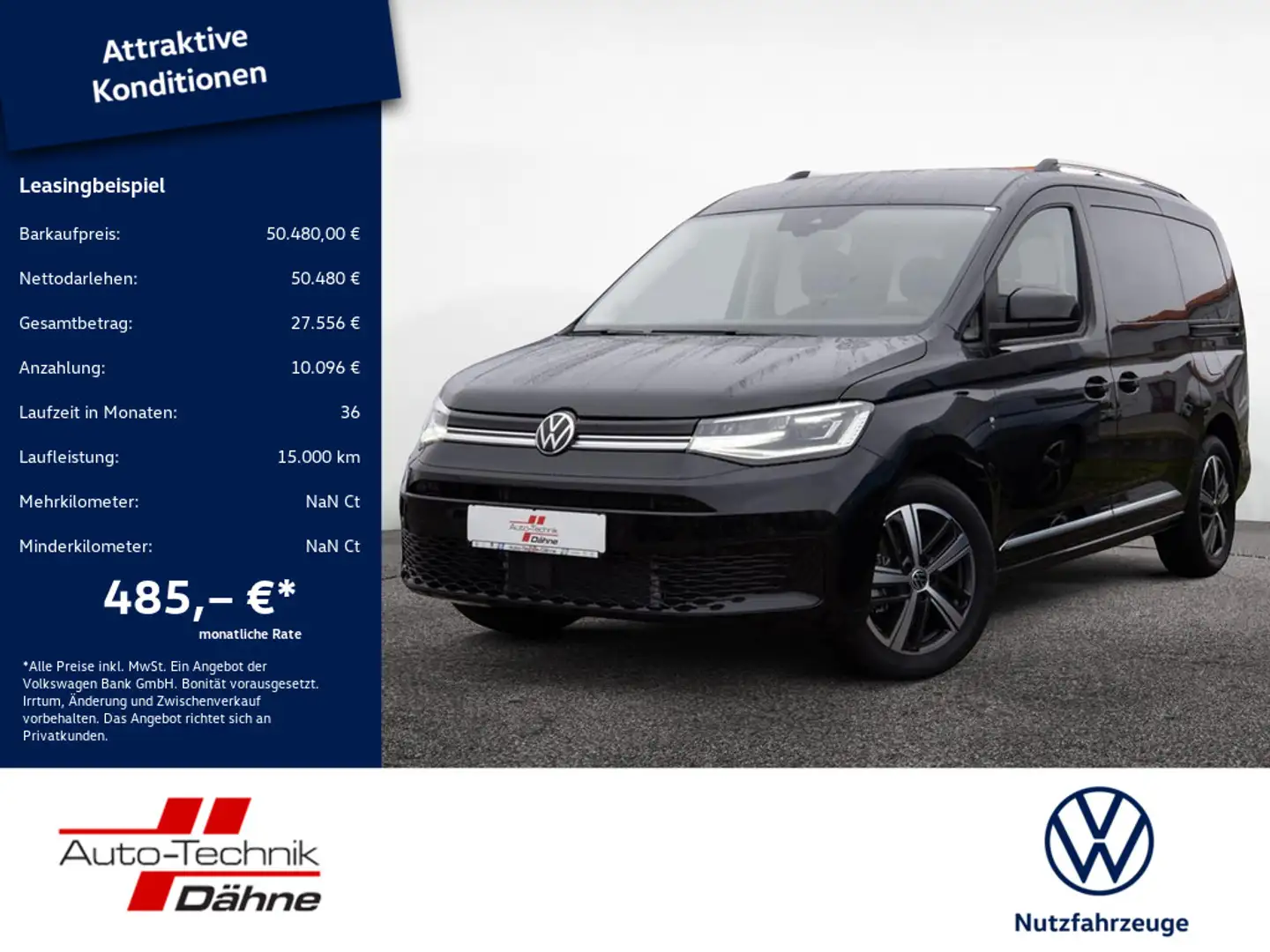 Volkswagen Caddy Maxi Life 2.0 TDI DSG Style STANDHZ LED Schwarz - 1