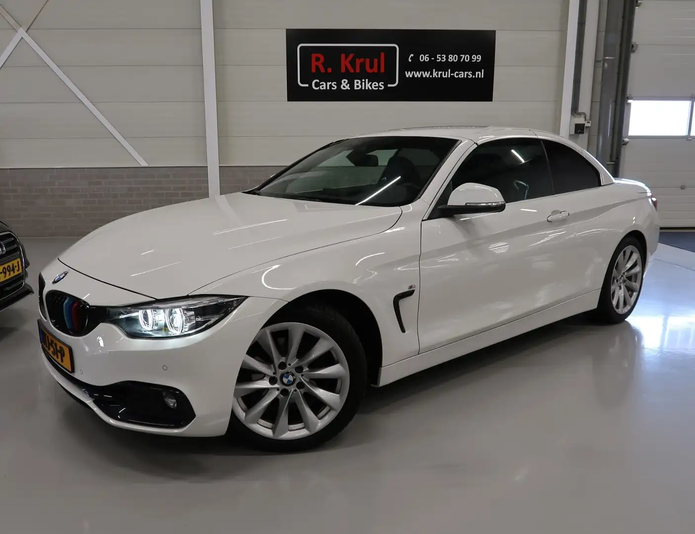 BMW 420 4-serie Cabrio 420i Sportline Leer Nekverwarming S Weiß - 2