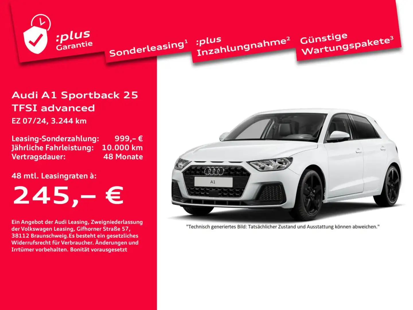Audi A1 SPORTBACK 25 TFSI ADVANCED TEMPO SITZH. PDC Weiß - 1