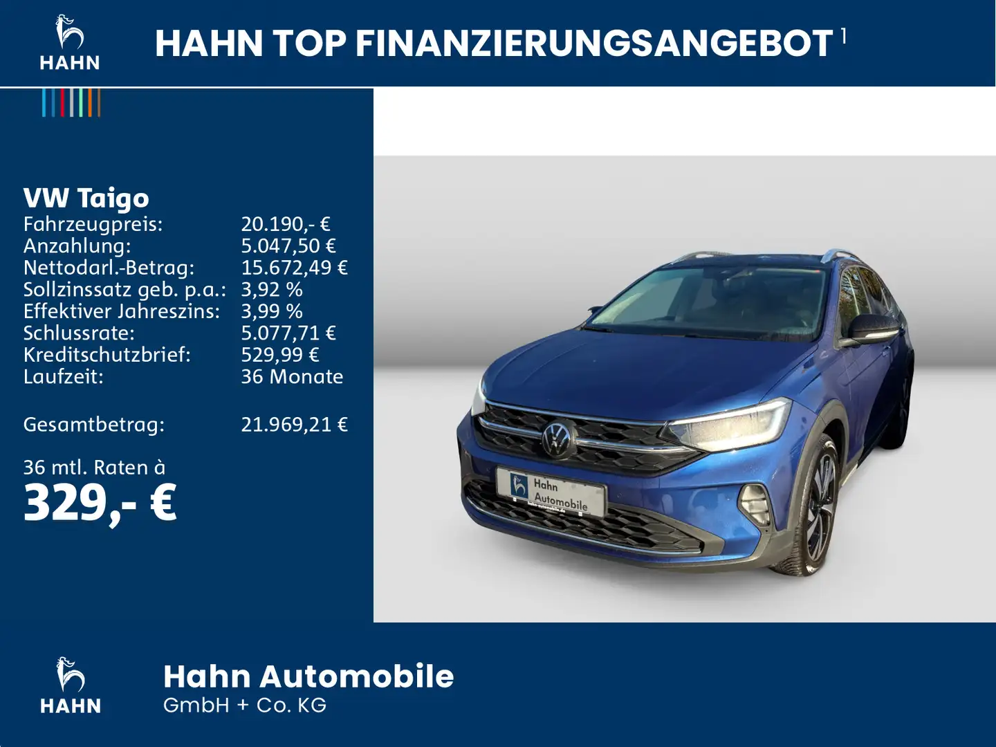 Volkswagen Taigo 1.5TSI DSG Style ACC AHK Cam Matrix Navi Blau - 2