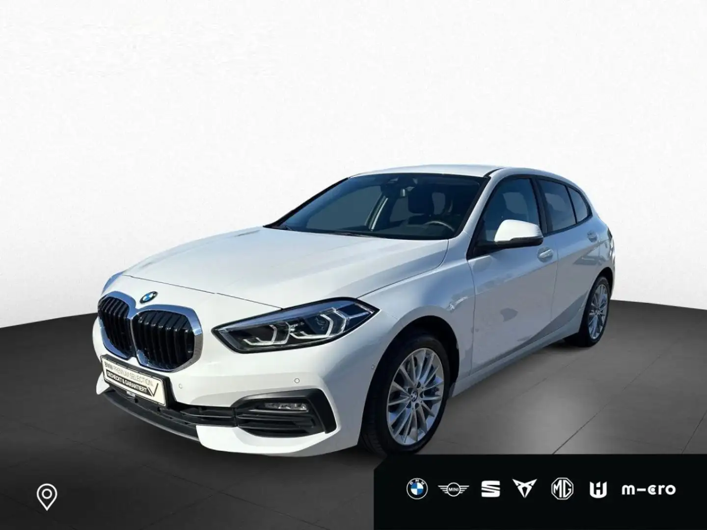 BMW 120 120d 190Ch xDrive Advant. LC-Prof DAB SHZ RFK Camé Blanc - 1