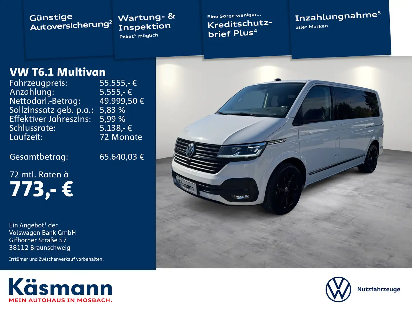 Volkswagen T6.1 Multivan Generation Six 2.0TDI 4MO AHK KAM Blanc - 1