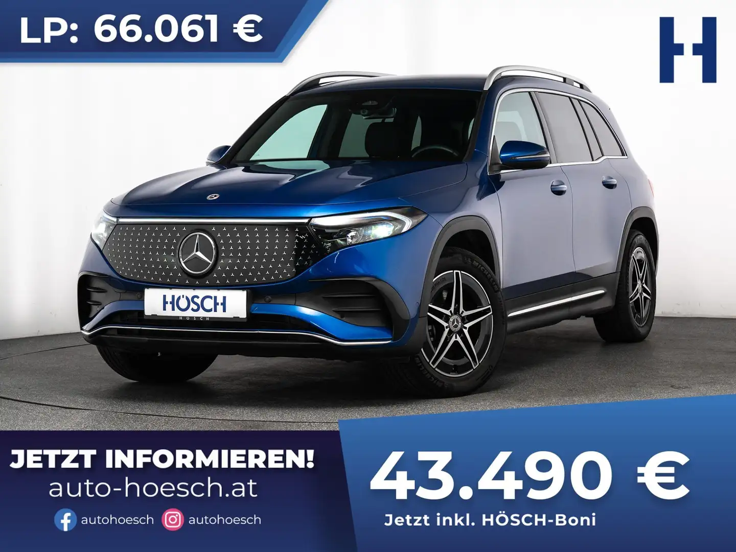 Mercedes-Benz EQB 300 4M AMG ADVANCED PLUS AHK AUGMENTED REALITY -34% Blau - 1