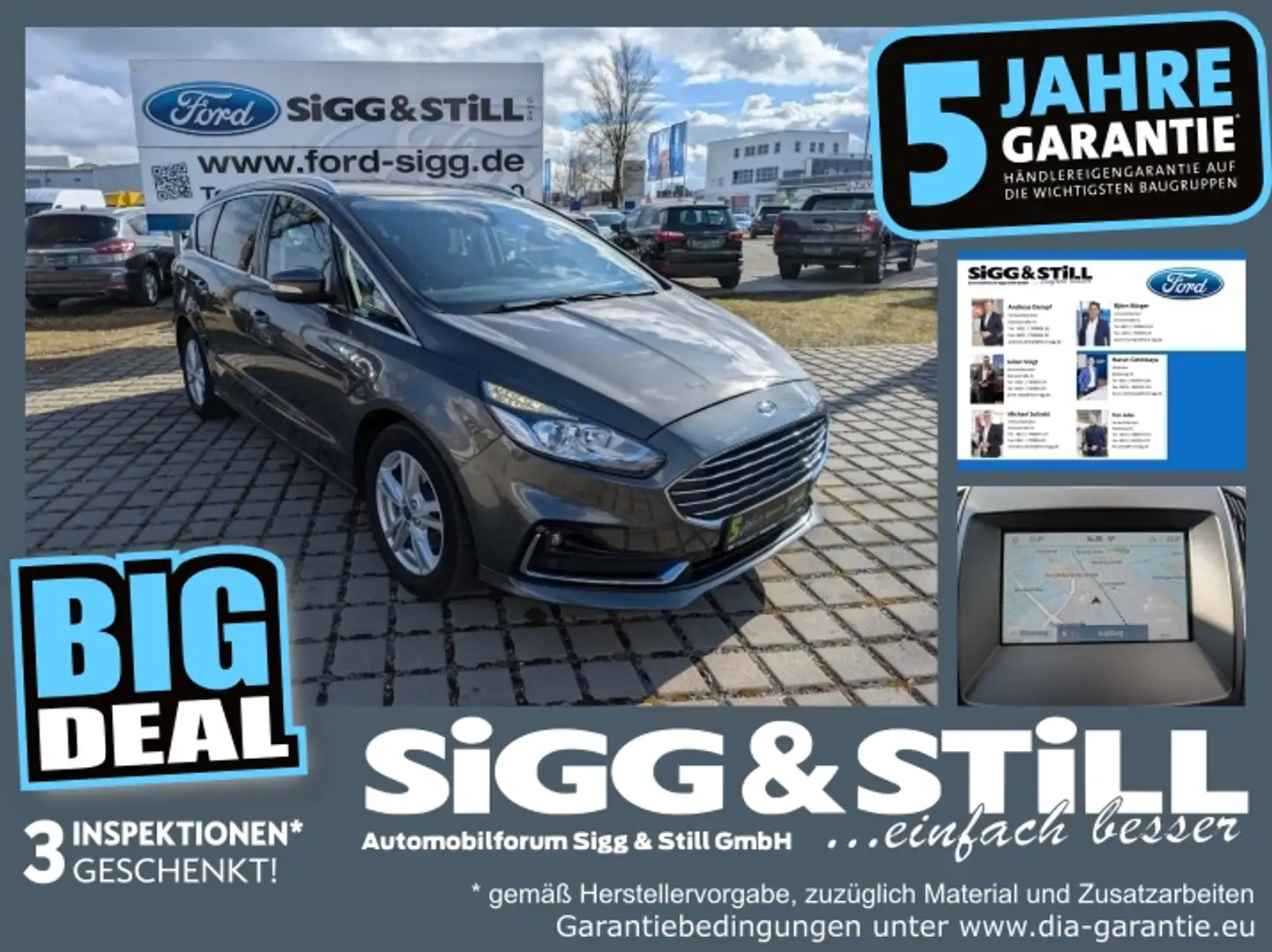 Ford S-Max 2.0 EcoBlue Titanium NAVI*SPUR*SHZ*PDC*TEMP Gris - 1