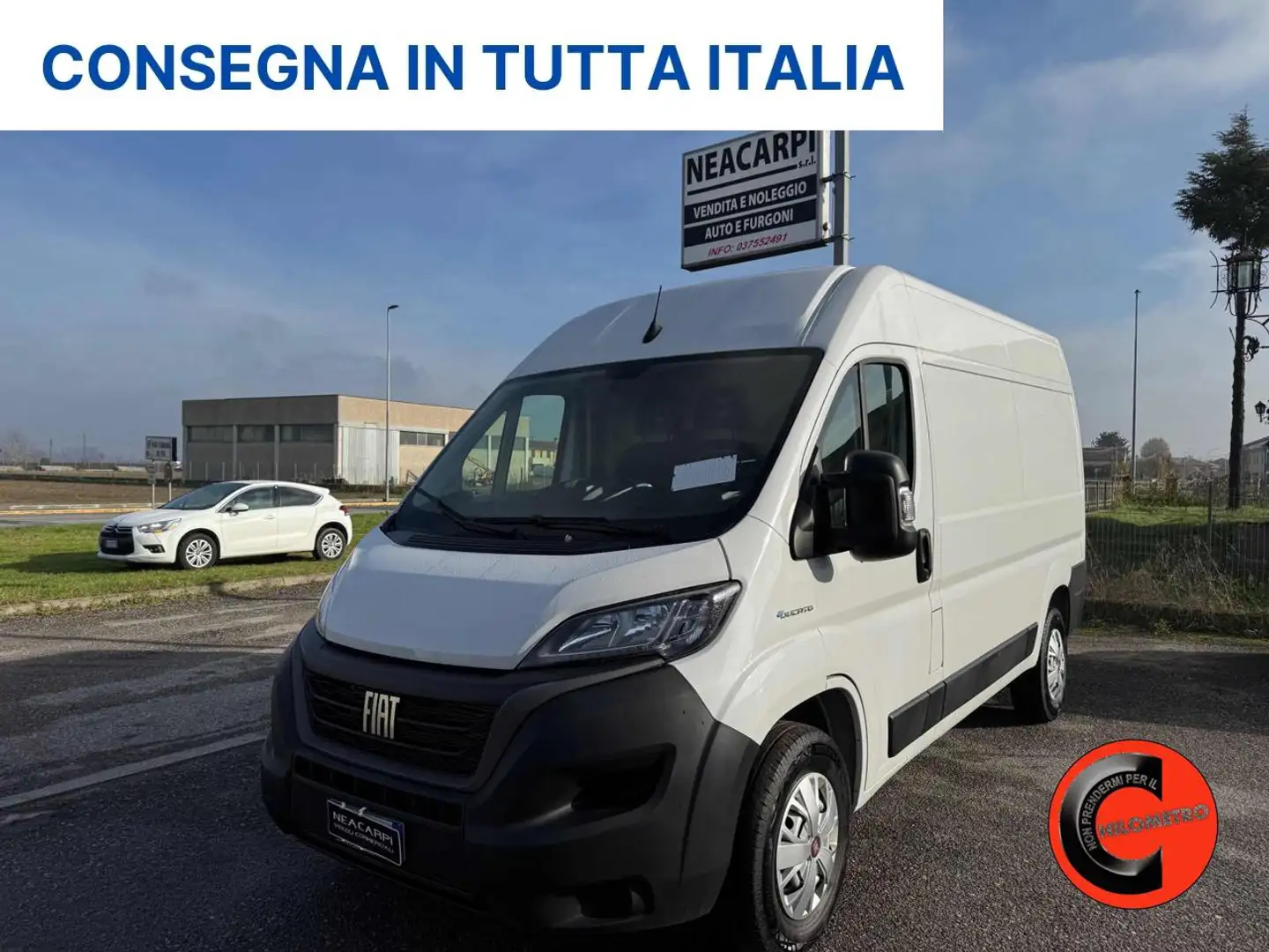 Fiat Ducato 35 122CV 47kWh(PM-TM-L2H2)FURGONE ELETTRICO-KM 470 Bílá - 1