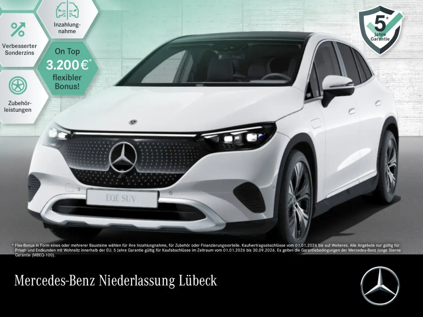 Mercedes-Benz EQE SUV EQE 350 AVANTG+PANO+360+AHK+BURMESTER+KEYLESS Weiß - 1