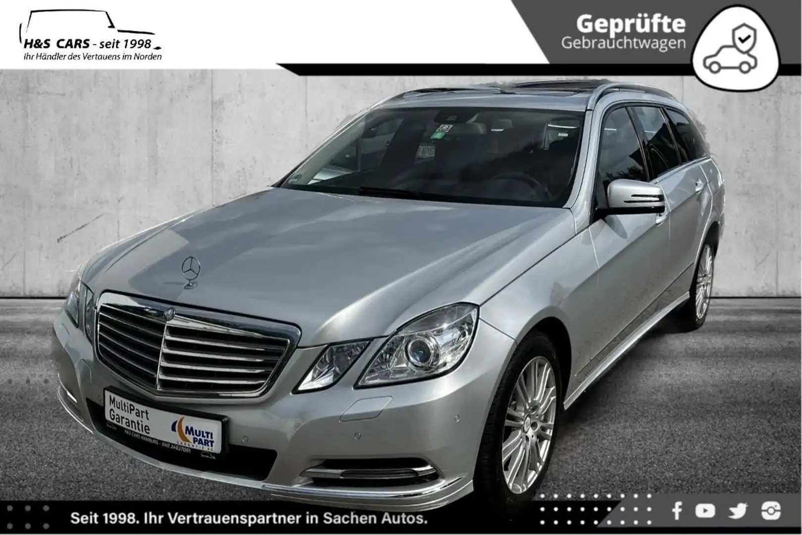 Mercedes-Benz E 200 CDI T BE 2.H BI-XEN NAV SCHIEBD AKT PARKAS Silber - 2