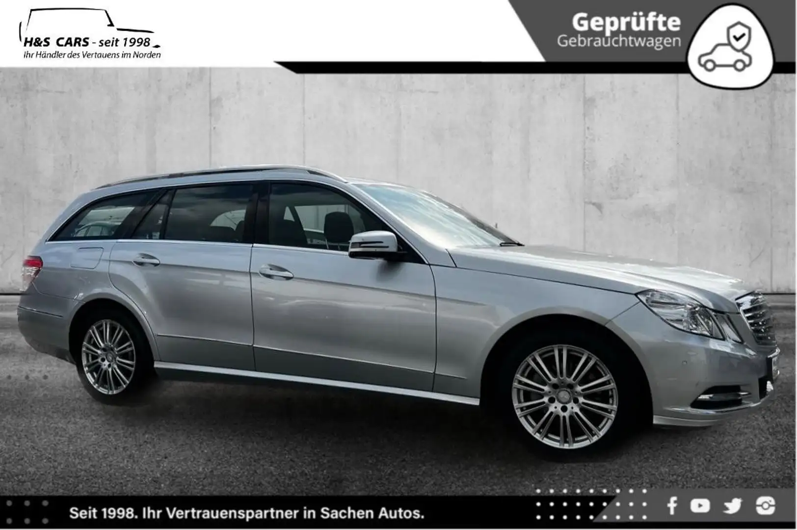 Mercedes-Benz E 200 CDI T BE 2.H BI-XEN NAV SCHIEBD AKT PARKAS Silber - 1