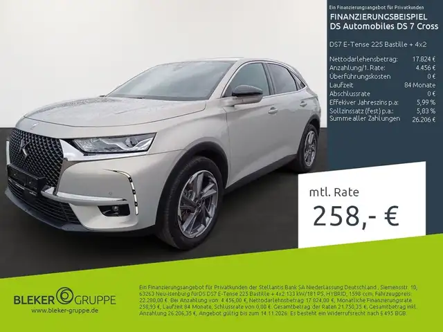 DS Automobiles DS 7 Crossback DS7 E-Tense 225 Bastille + 4x2