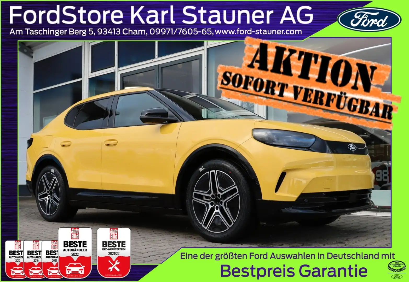 Ford Capri Ford E-Capri Premium 77 kWh WÄRMEPUMPE Jaune - 1