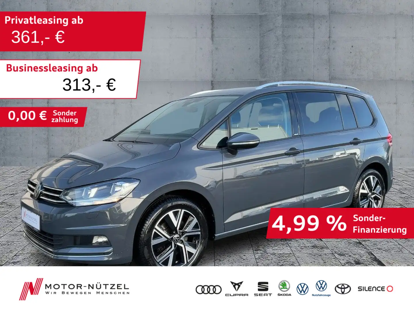 Volkswagen Touran 2.0 TDI DSG MOVE NAVI+APP+ACC+SHZ+PDC+RFK Grau - 1