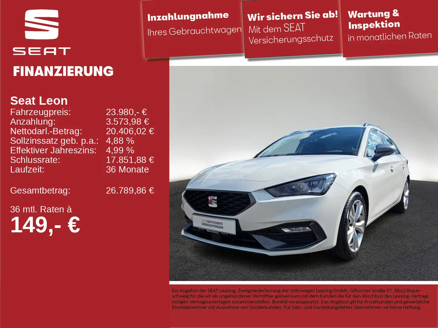 SEAT Leon Sportstourer FR 1.5 TSI STANDHZG LED NAV Bianco - 1