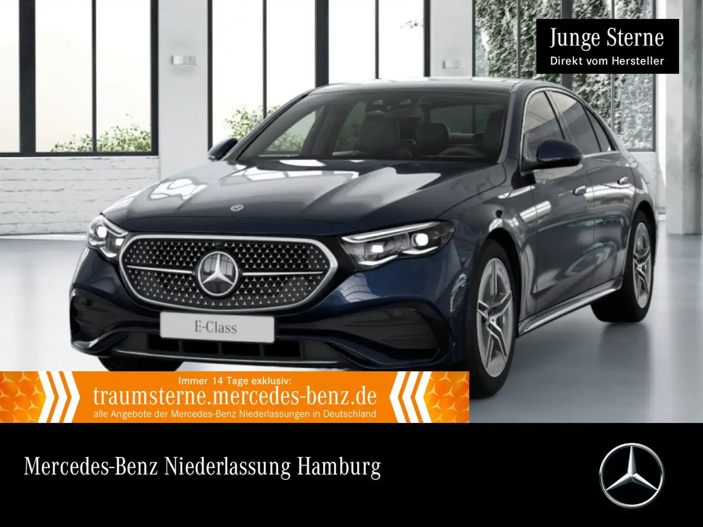 Mercedes-Benz E 300 e AMG Fahrass 360° Pano Distr. Spurhalt-Ass Blau - 1