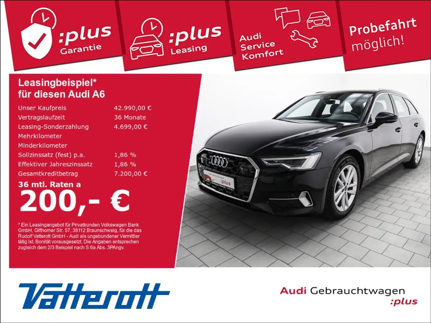 Audi A6 Avant 45 TFSI Sport Pano Navi ACC Matrix Memory Schwarz - 1