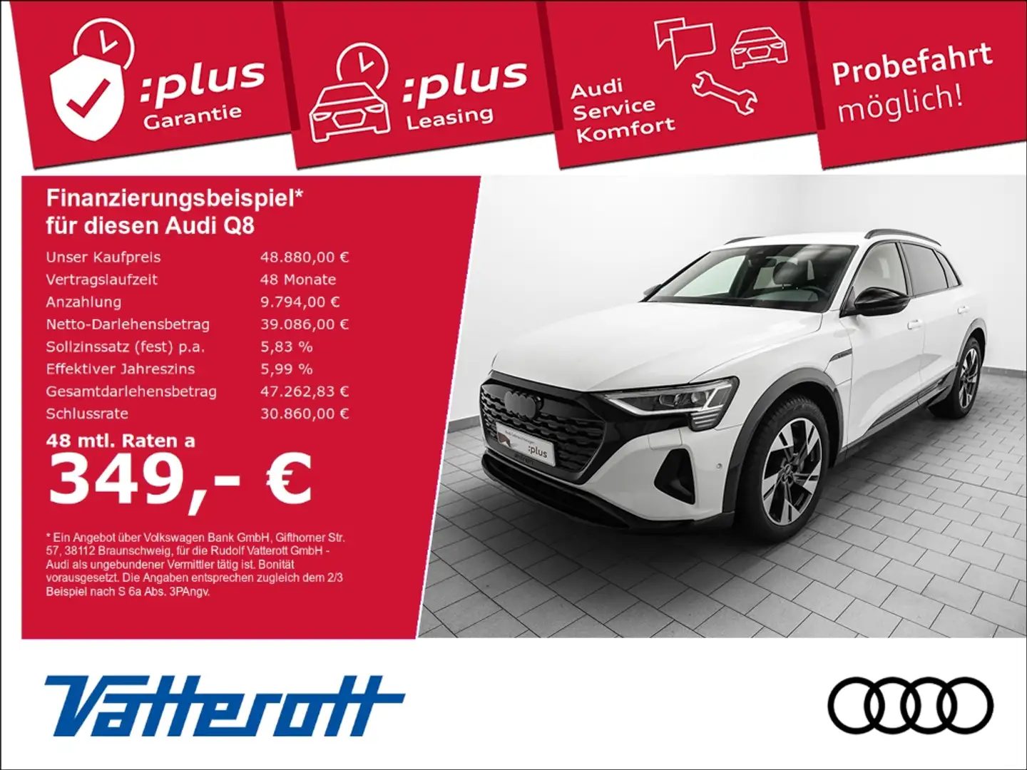 Audi Q8 e-tron 50 quattro advanced AHK S line Interieur Weiß - 1
