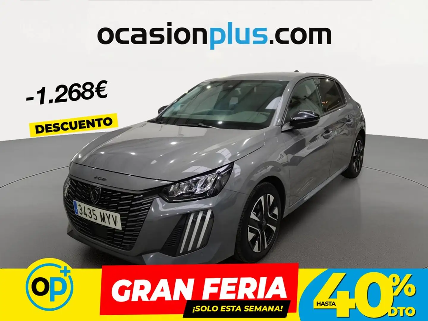 Peugeot 208 1.2 Puretech S&S Allure 100 Gris - 1