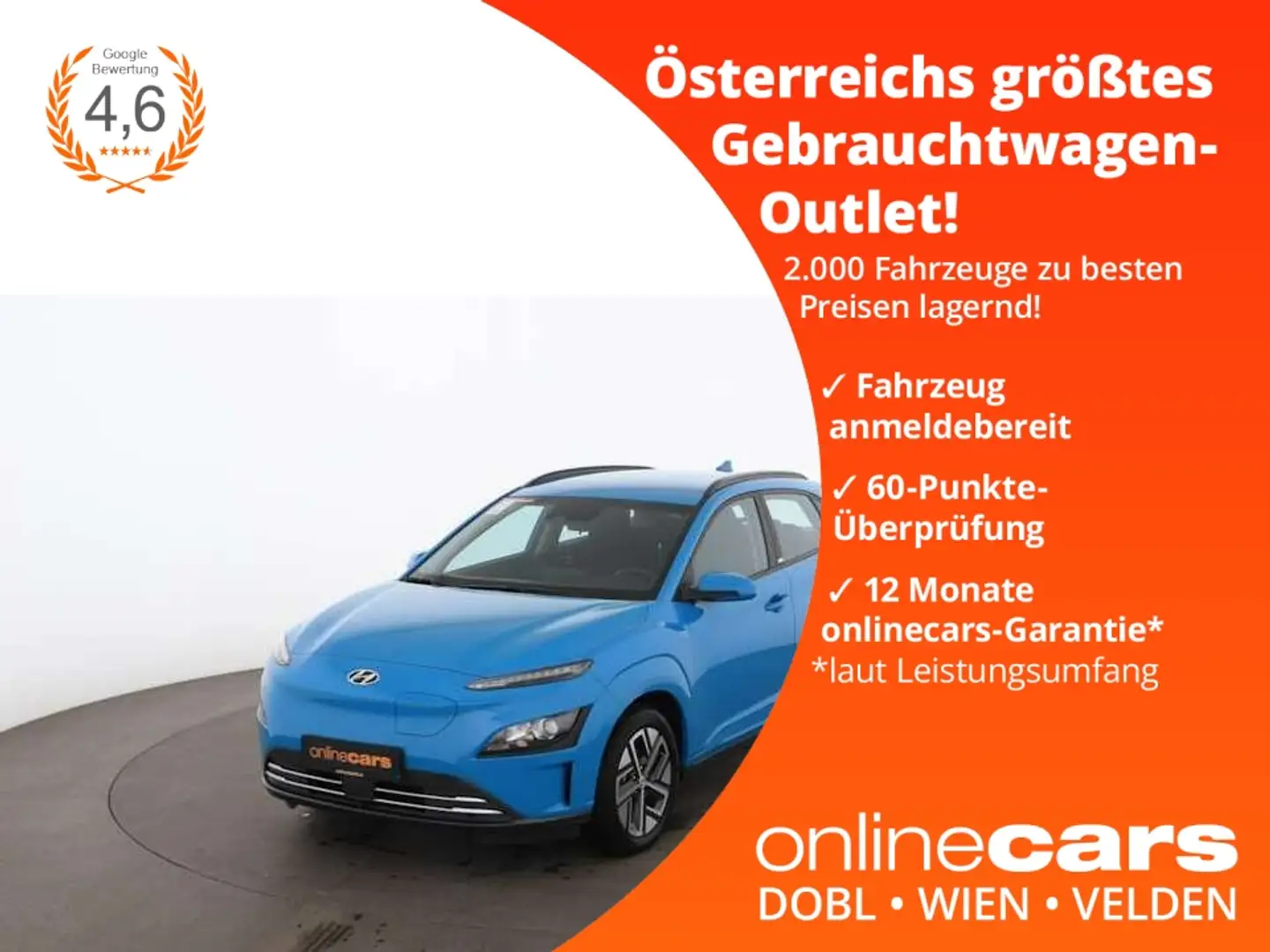 Hyundai KONA Elektro Select 64kWh Aut RADAR SITZHZG R-CAM Bleu - 1