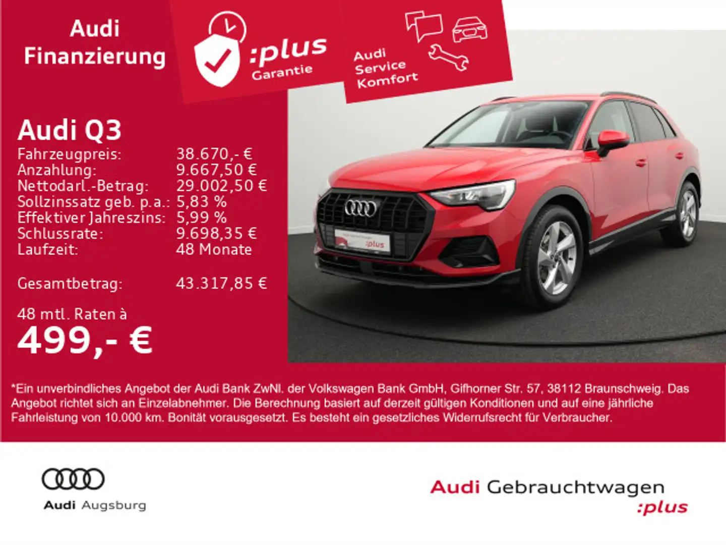 Audi Q3 advanced 35 TFSI S tronic*ACC*AHK*LED*8-fach* Rouge - 1