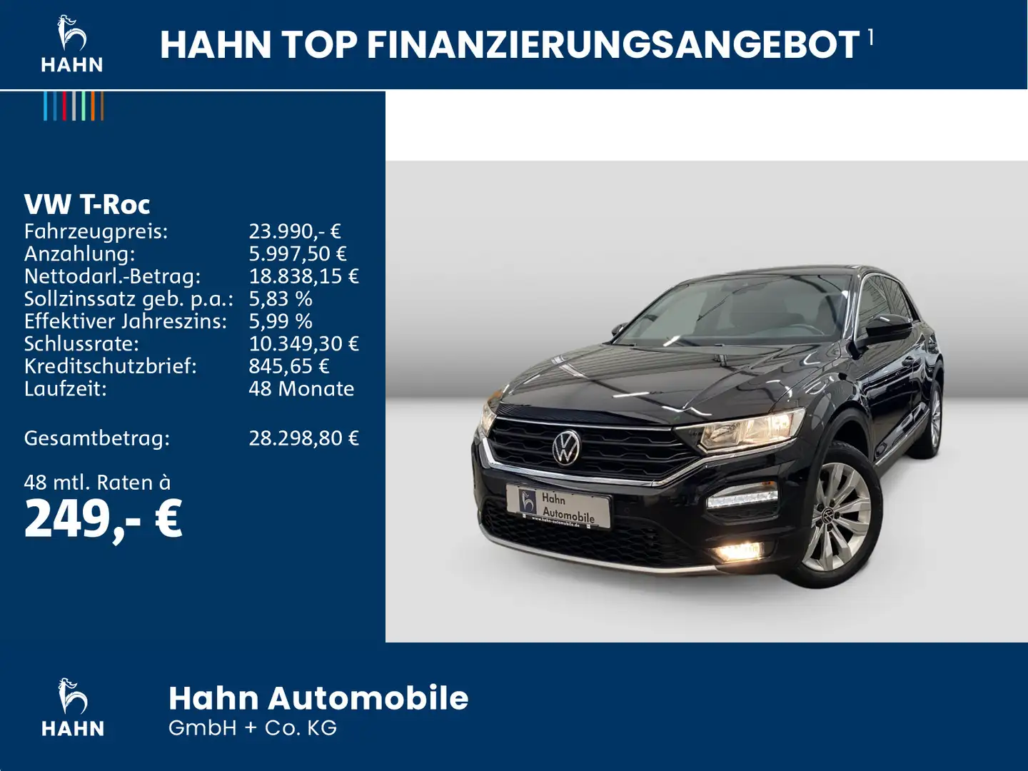 Volkswagen T-Roc 1.5 TSI DSG Sport Kamera Navi Klima Schwarz - 2