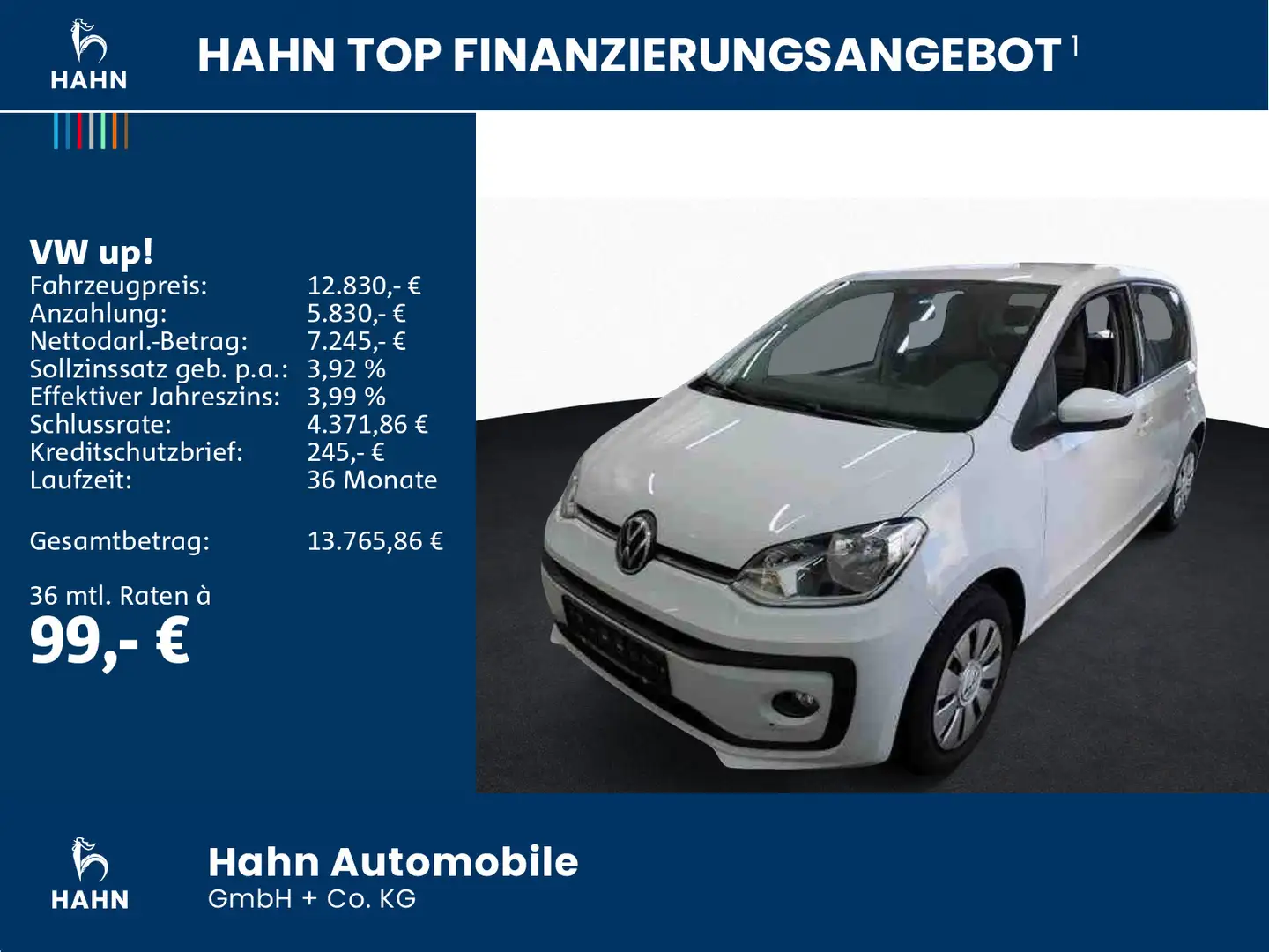 Volkswagen up! 1.0 MPI Move DAB+ Sitzheizung Weiß - 2