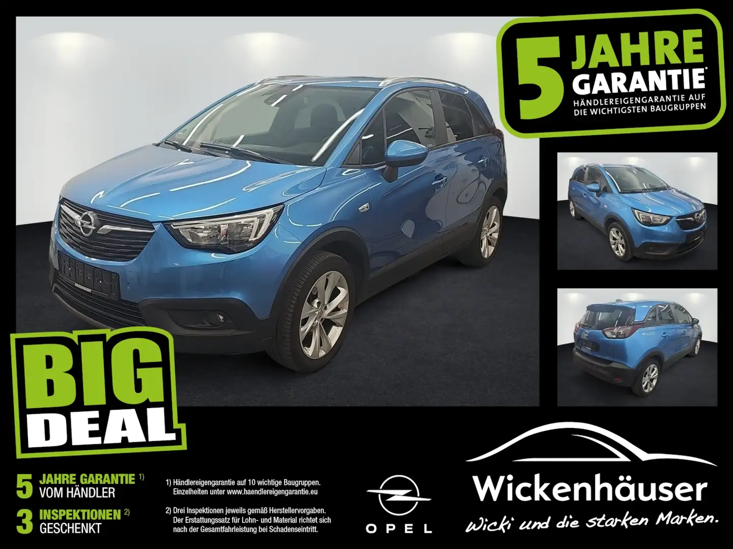 Opel Crossland 1.2 Turbo Edition +SpurH LM PDC Blauw - 1