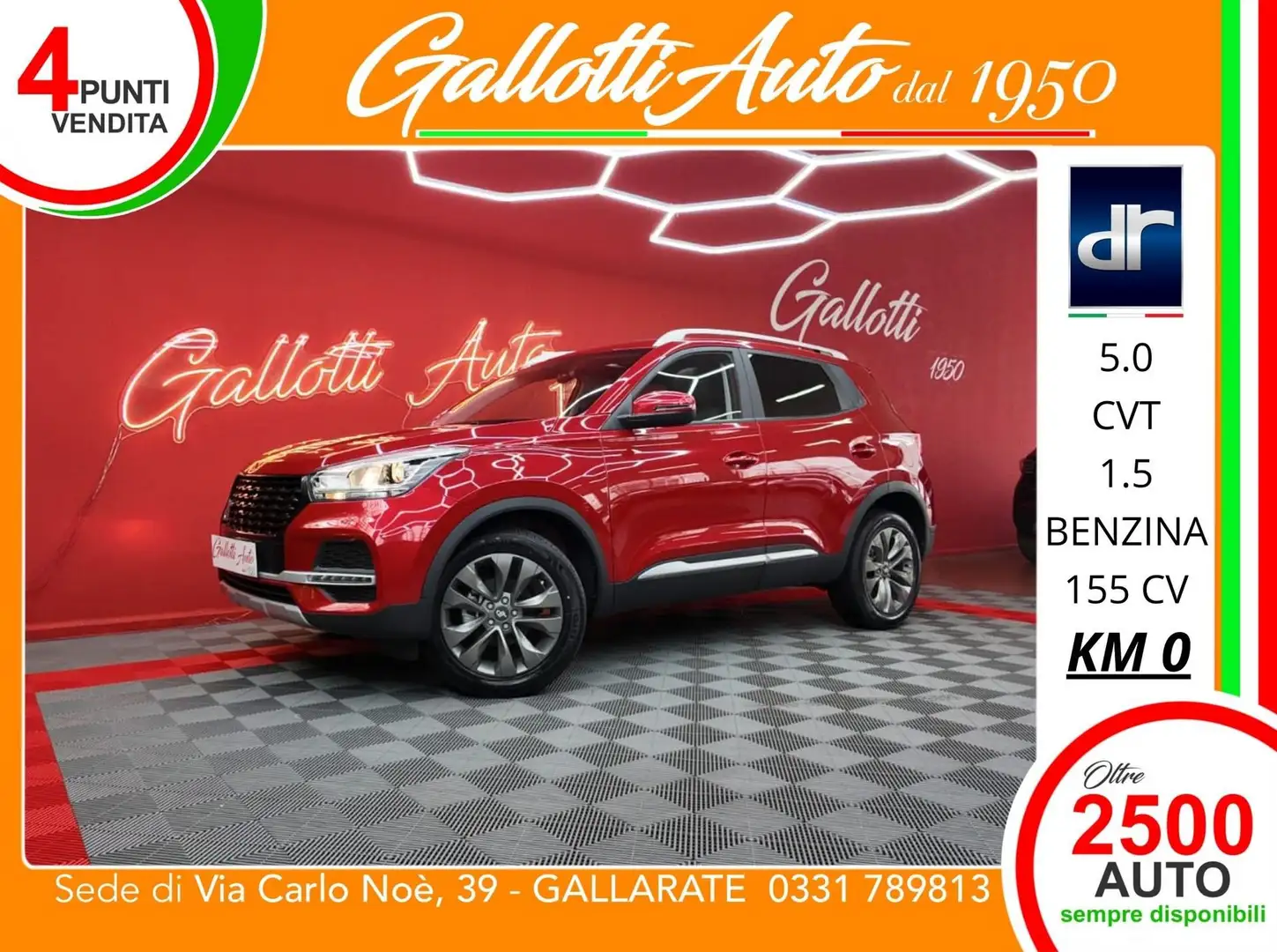 DR Automobiles DR4.0 1.5 BENZINA 116CV-NESSUN OBBL. FIN. Rot - 1