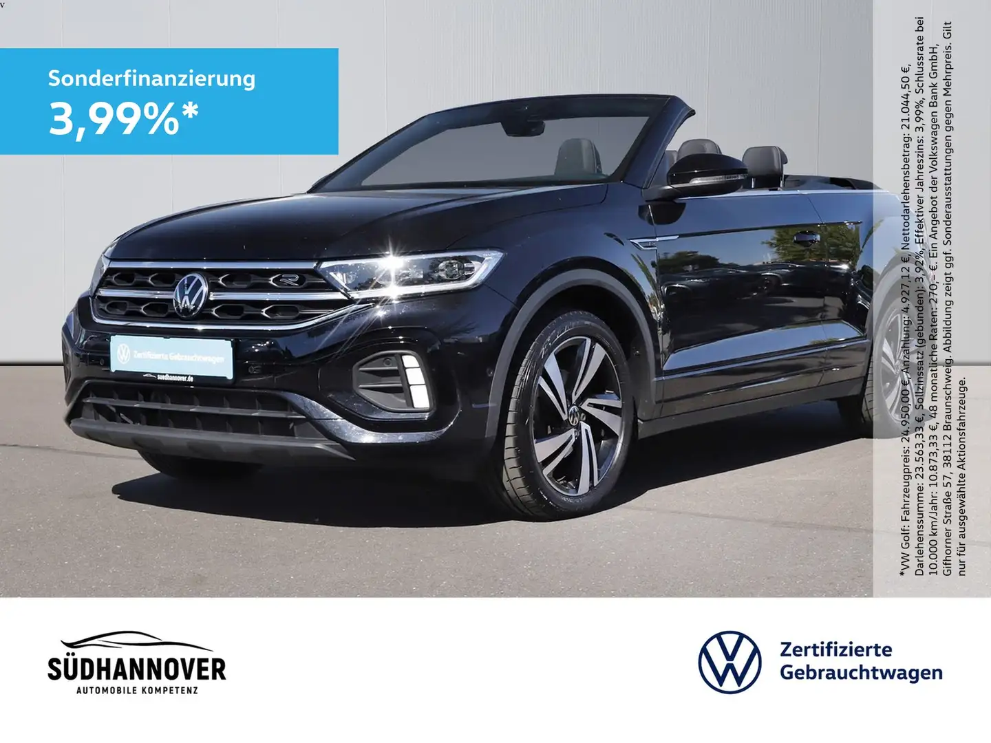 Volkswagen T-Roc Cabriolet R-Line 1.5 TSI DSG AHK+NAVI+LED Noir - 1