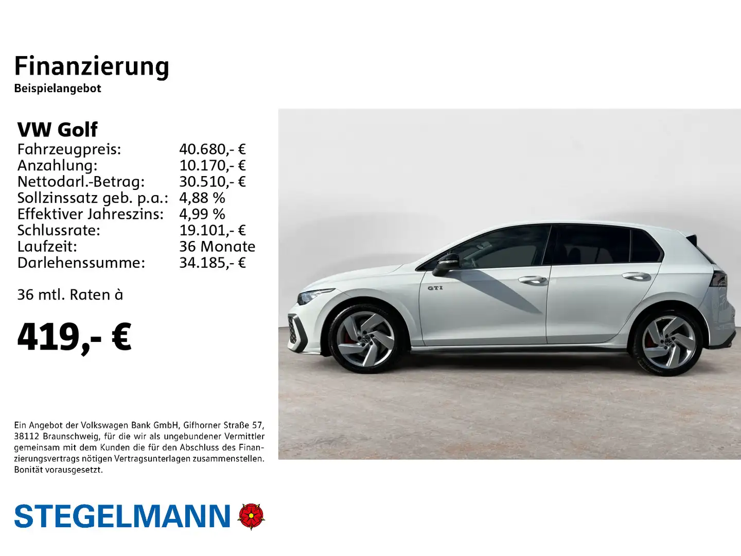 Volkswagen Golf GTI Golf VIII Lim. (DA1)(2024->) 2.0 TSI 195 kW GTI Weiß - 2