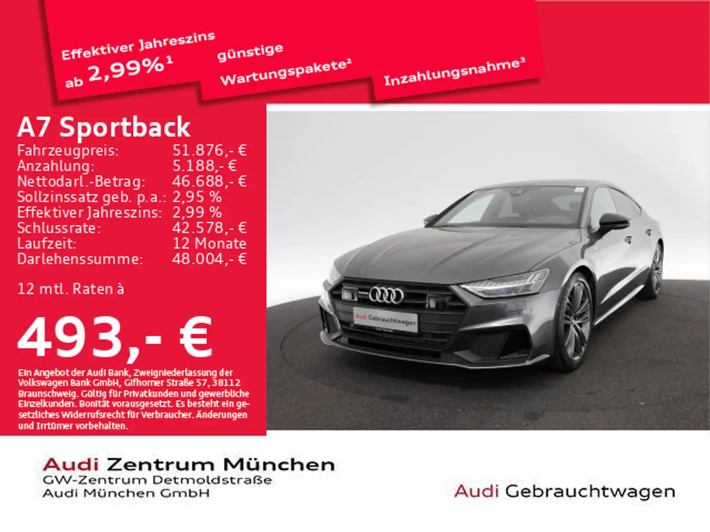 Audi A7 50 TFSI e S tronic S line HD-Matrix Grau - 1