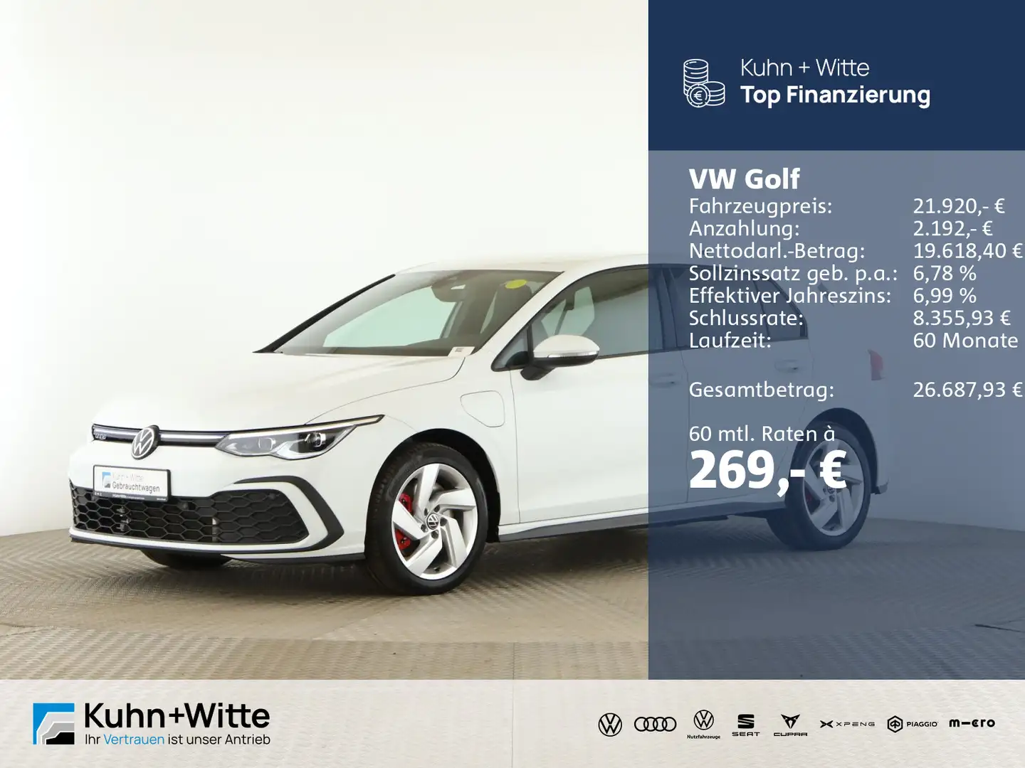 Volkswagen Golf GTE VIII 1.4 GTE *HYBRID*ACC*LED*RFK*Navi* Weiß - 1