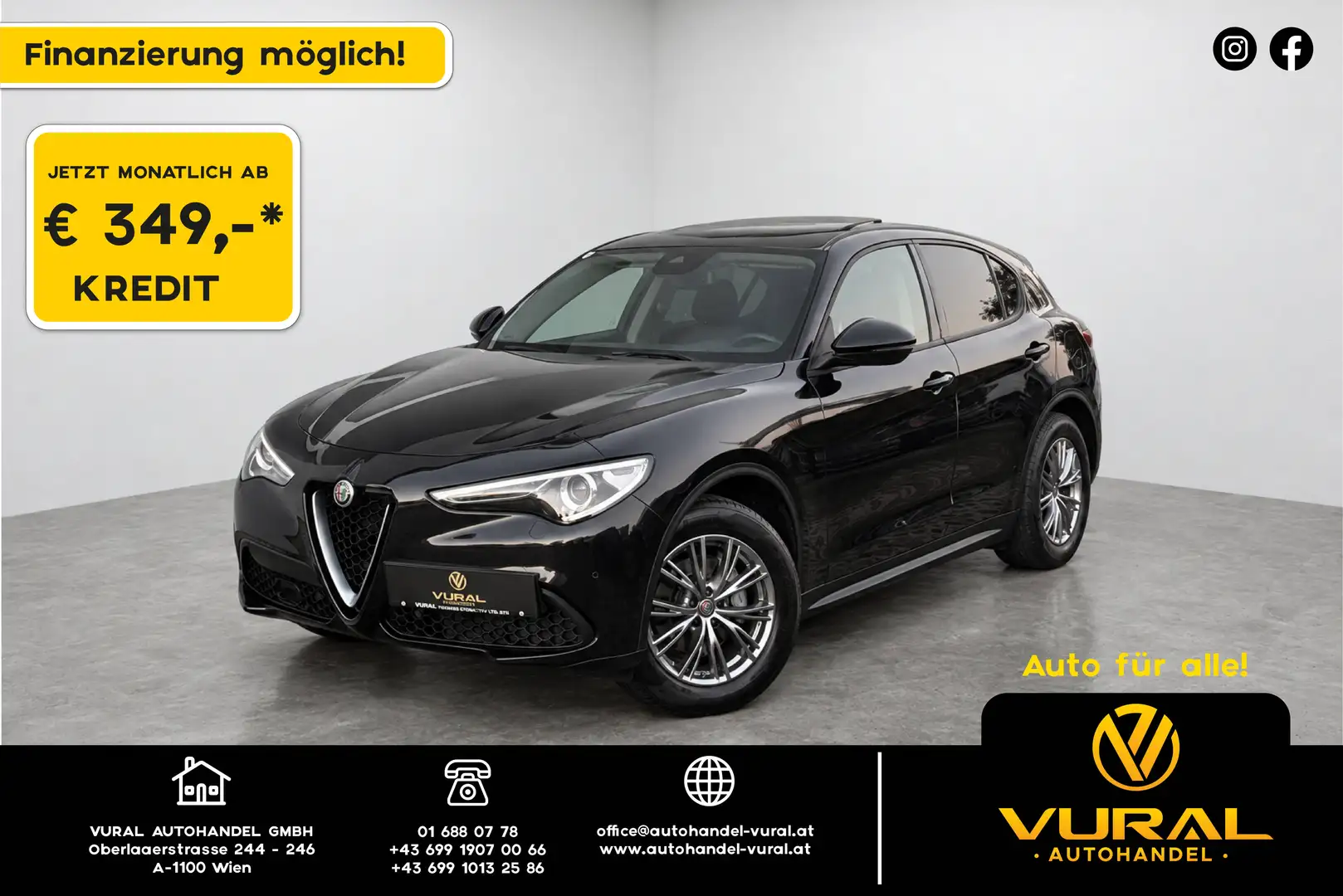 Alfa Romeo Stelvio 2.2 16V 190 AT8 Q4 MAGNIFICA | R.KAMERA | LED | ACC | Schwarz - 1