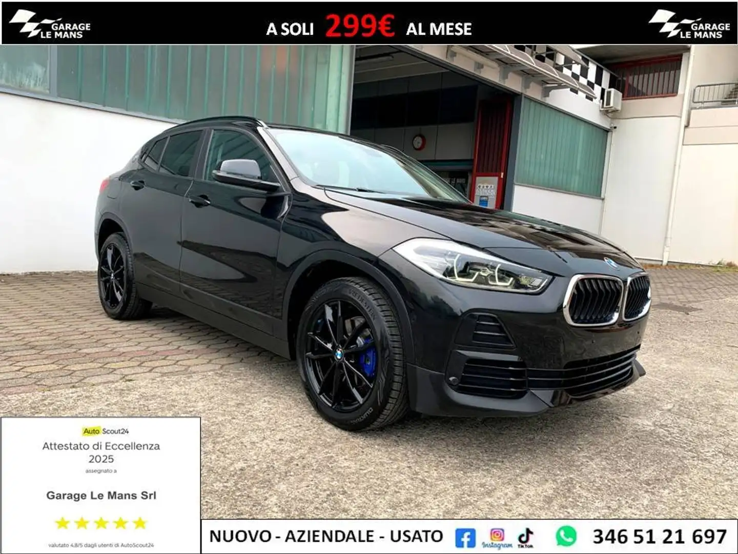 BMW X2 SDRIVE18i 136CV AUTO NAVI CRUISE LED PDC Nero - 1