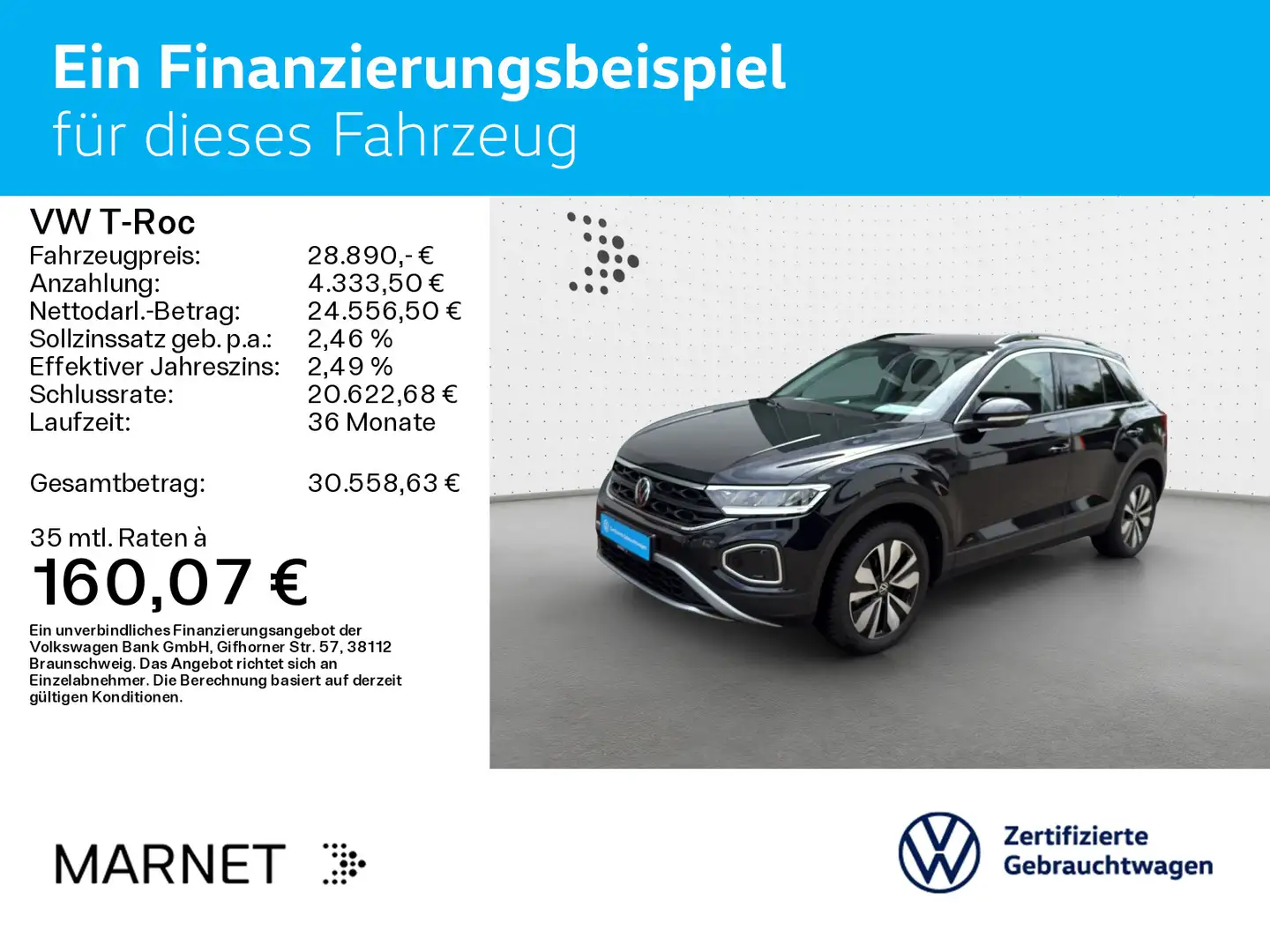 Volkswagen T-Roc T-ROC 1.5 TSI DSG MOVE*AHK*LED*NAVI*KLIMA*PDC*SH Schwarz - 2