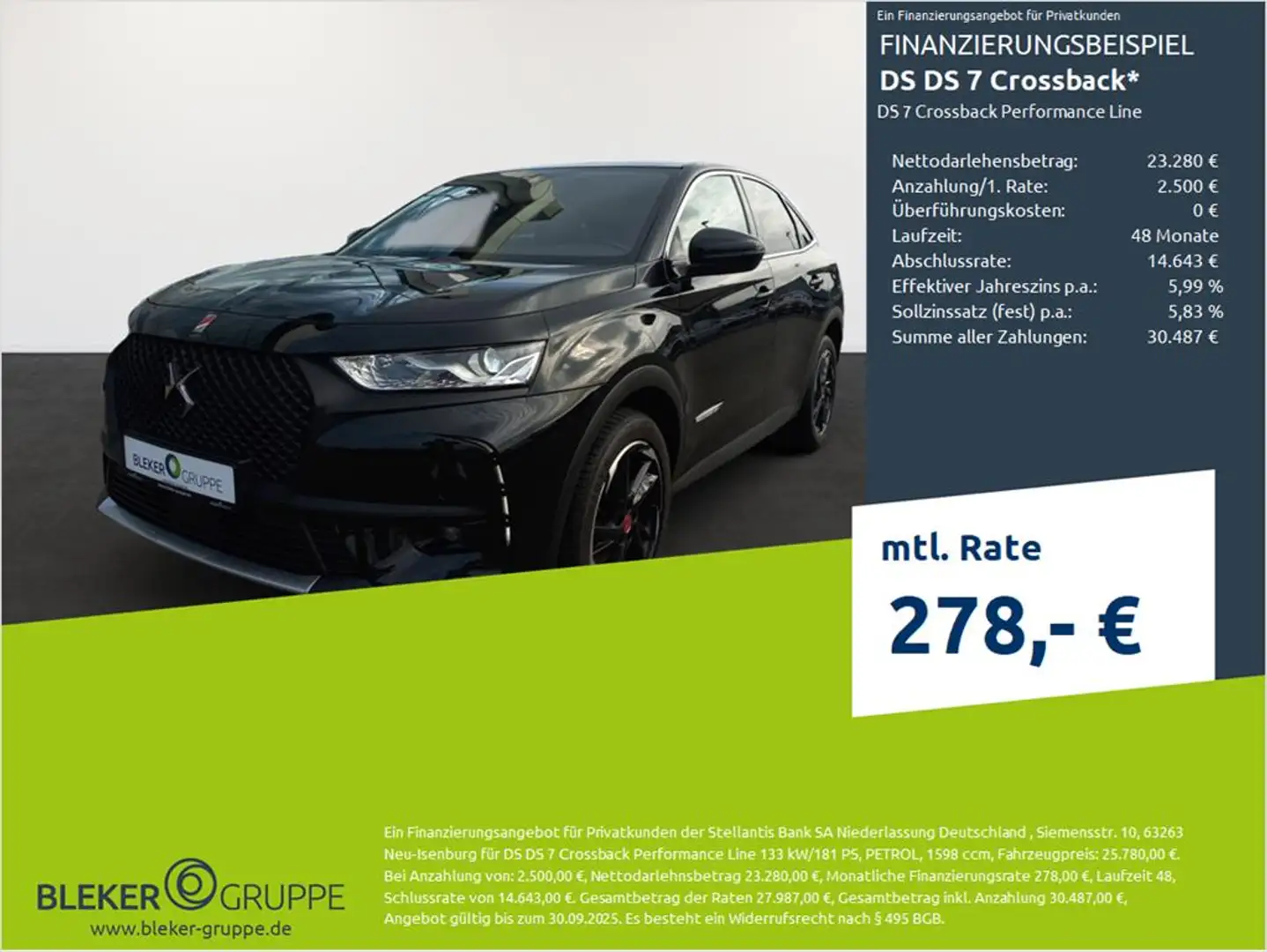 DS Automobiles DS 7 Crossback DS7 Crossback Performance Line Schwarz - 1